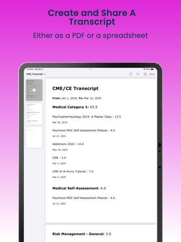 CME In-A-Hurry iPad screenshot