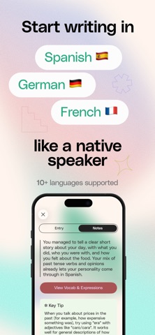 Moti - Language Journal iPhone screenshot