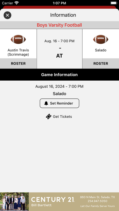 Salado Eagles Athletics Screenshot