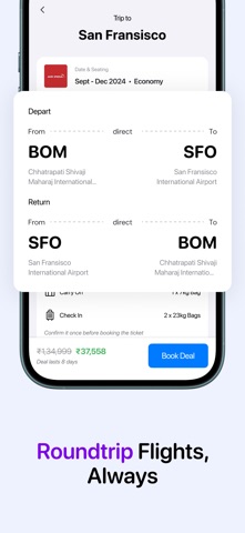 Zomunk: Curated Flight Deals iPhone screenshot 2