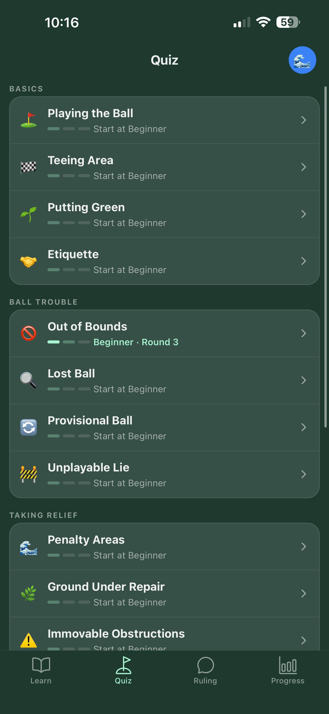 Screenshot 6 of Golf Rules: Quiz & Learn