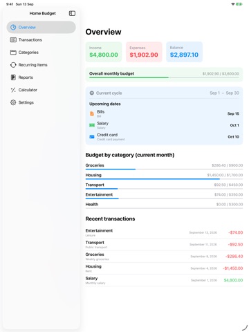 Home Budget: Tracker
