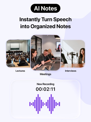 AI Note Taker・Speech to Text iPad screenshot