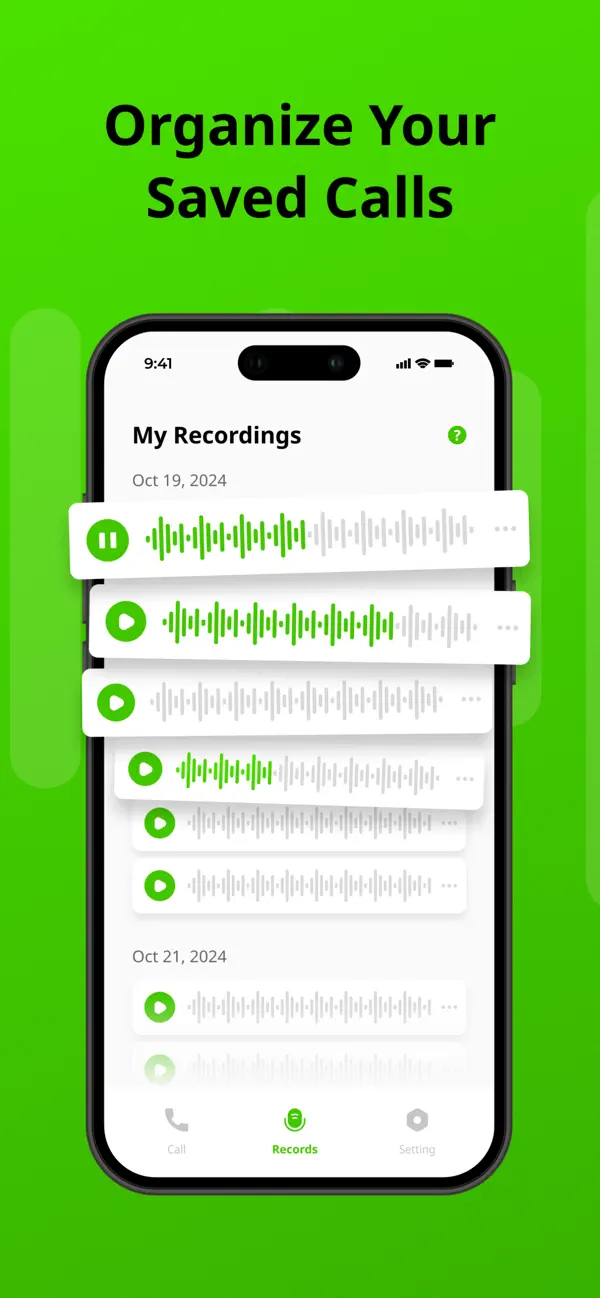 Screenshot #3 pour Call Dictaphone Recorder Audio