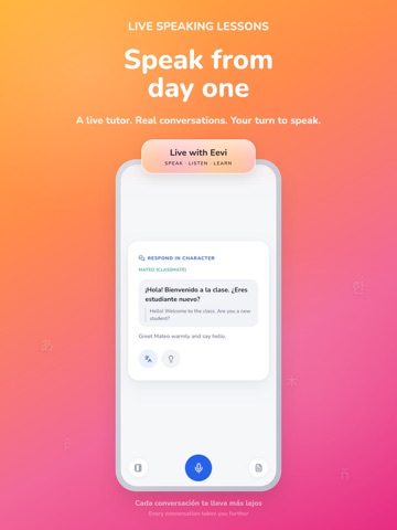 eevi: AI Language Tutor iPad screenshot 1