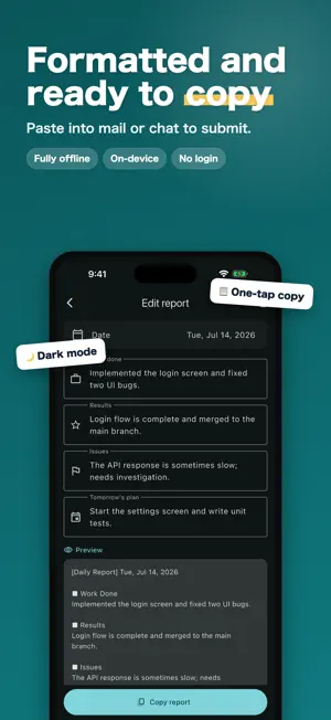 Nippo: Daily Report Maker screenshot 3