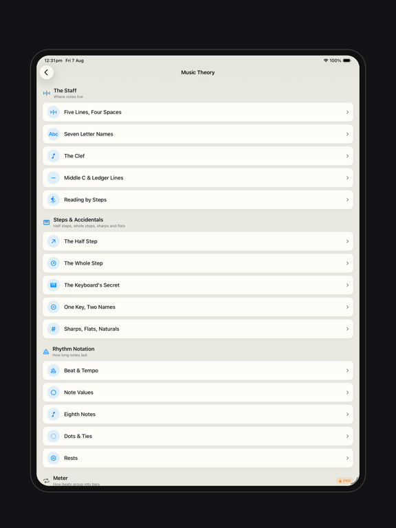 Ear Training App: NoteHunter iPad screenshot