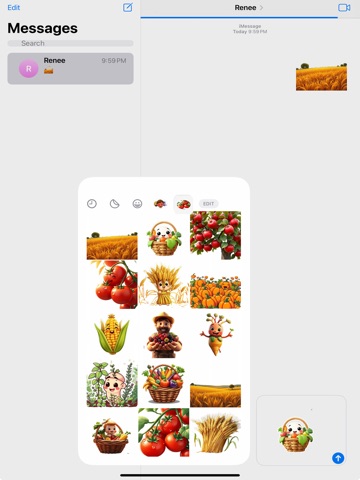 Late Summer Harvest Stickers iPad screenshot