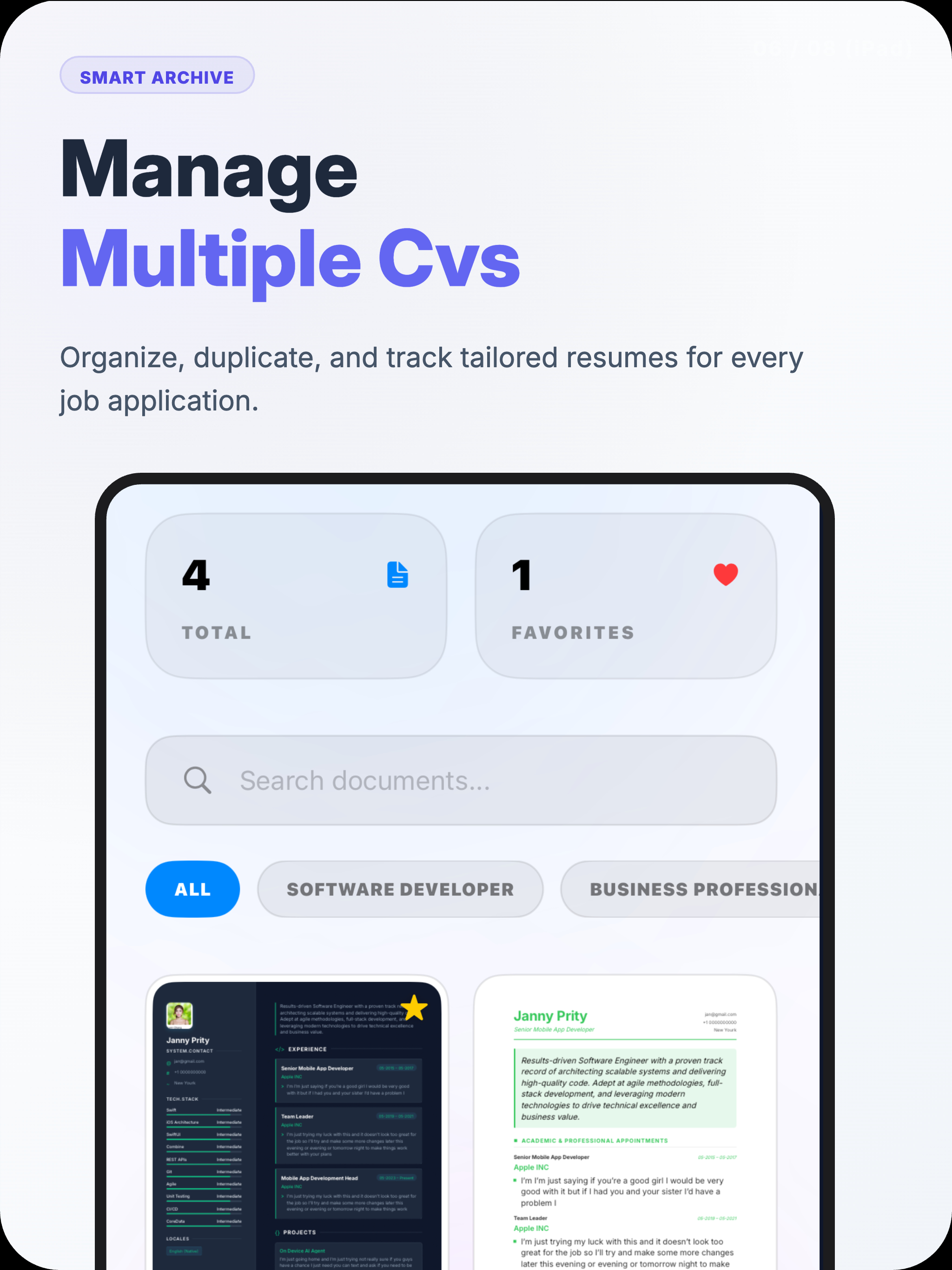 CV Mania: Resume Maker, Editor