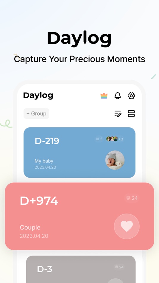 #1. Daylog - D-Day Widget, Diary (iOS) بواسطة: PREST