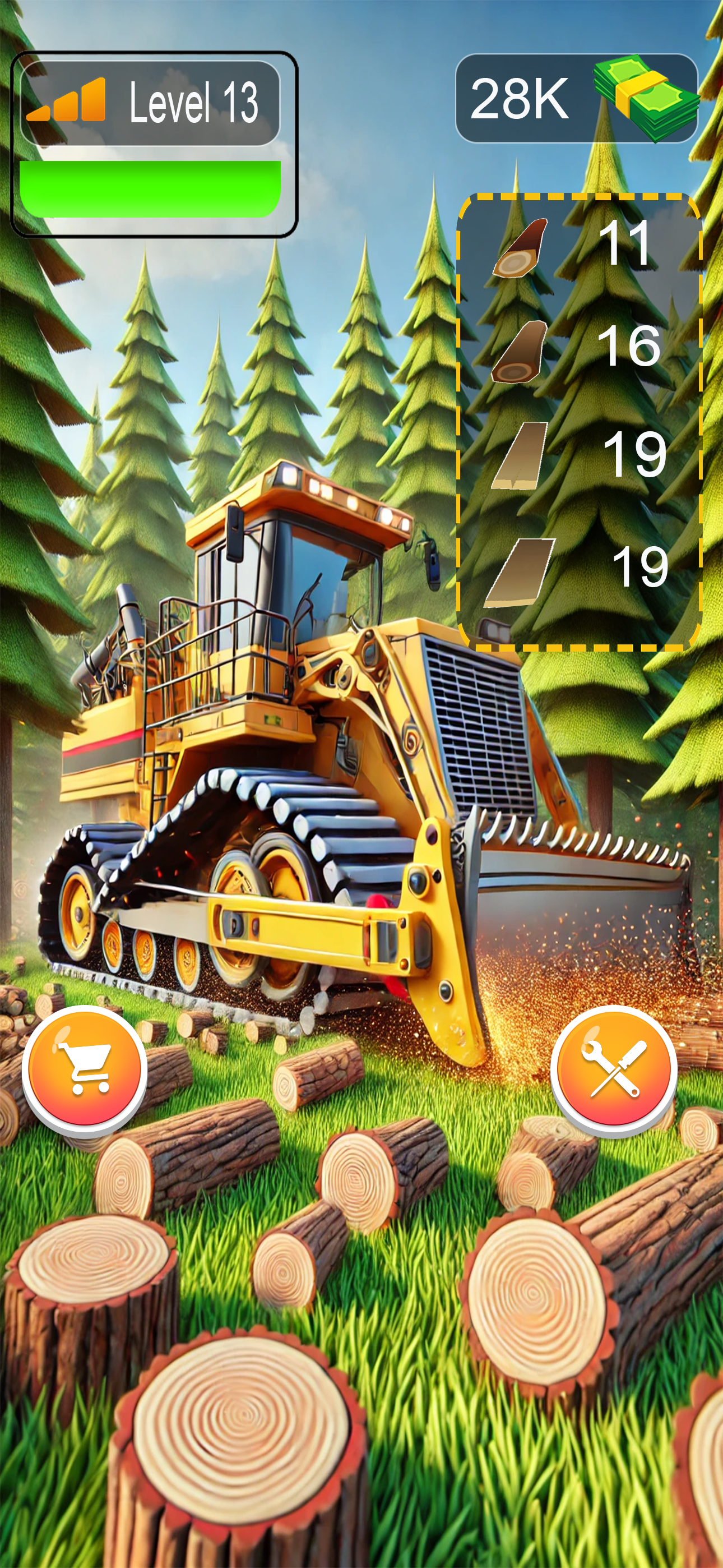 Idle Lumber Harvester Mill 3D