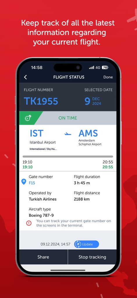 Turkish Airlines: Book Flights - リアルタイム運航状況