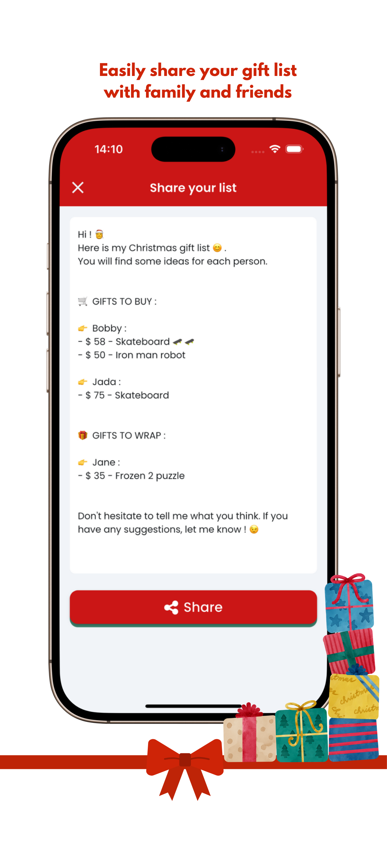 Santalist Christmas gift list screenshot 5