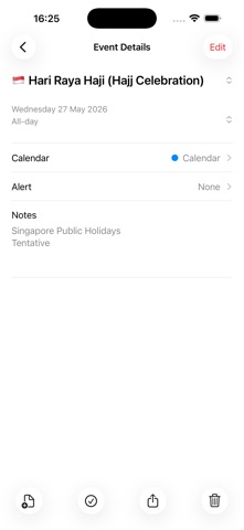 Singapore Public Holidays screenshot