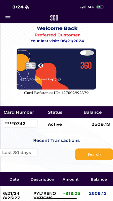 360 Card Screenshot