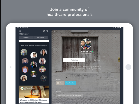 MiMentor iPad screenshot 1 - Social Networking app