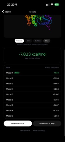 MolDock - Protein-Ligand Dock iPhone screenshot