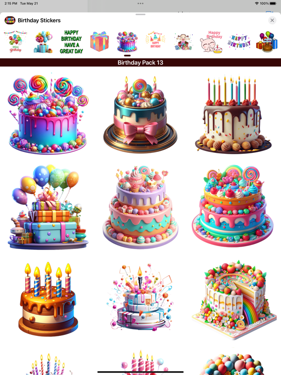 Screenshot #5 pour Animated Birthday Stickers !!