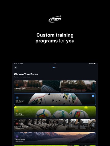 Pep - Pro Soccer Training iPad screenshot