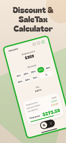 PriceTag: Discount Calculator screenshot