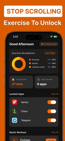 Push Up Screen Time Control Screenshot 1 of 7