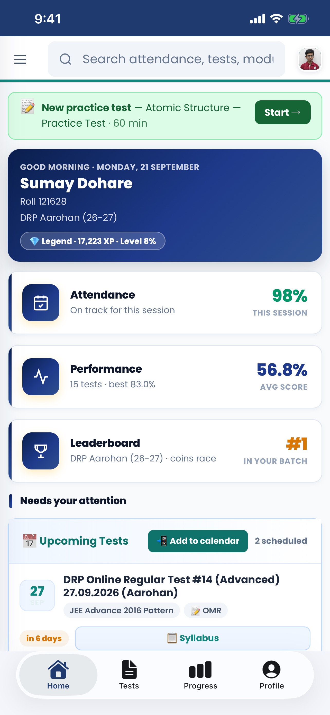 Screenshot 1 of CatalyseR Student & Parent App