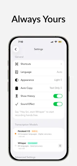 Whisper Notes - Ses'ten Metne iPhone Ekran Görüntüsü 4