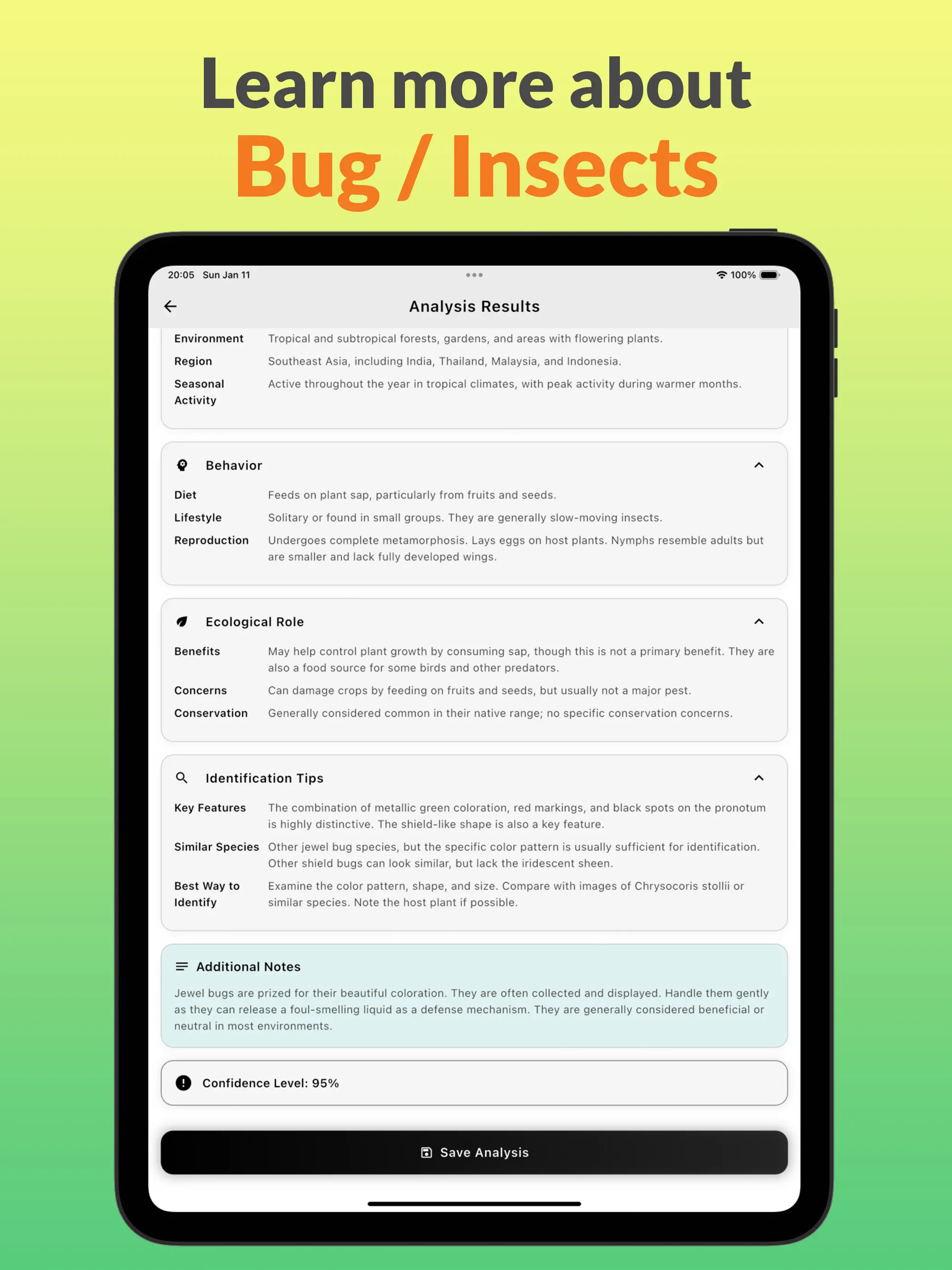 #8. Insects ID: Bug Identifier (iOS) Ved: Isuru Lakmal