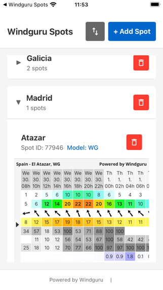 Windguru Spots: Wind Forecasts Screenshot