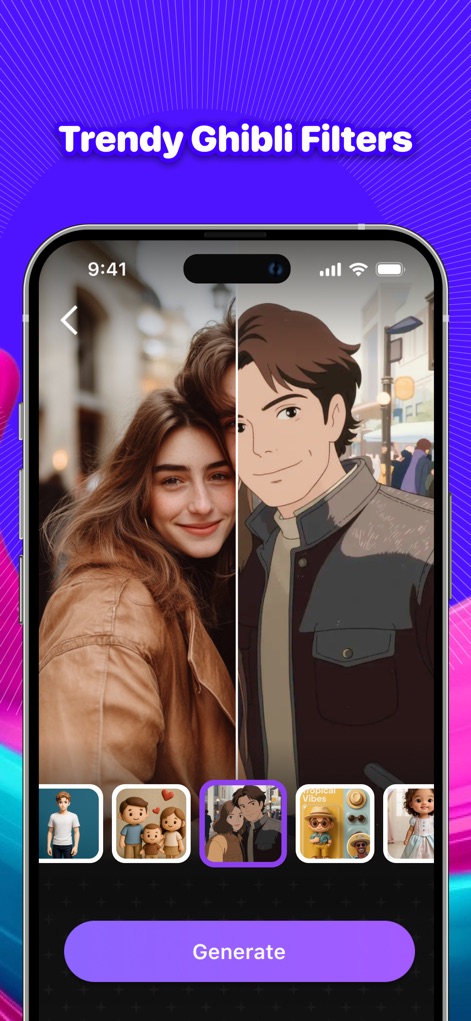 ArtFlow-AI Video Image Maker - 이 앱은 '원본 사진'을 '트렌디한 지브리 스타일 애니메이션'으로 변환하여, 사용자가 독특하고 예술적인 이미지를 만들 수 있도록 지원합니다.