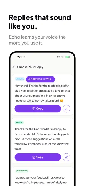 Echo: Ai Reply & Text Writer screenshot 2