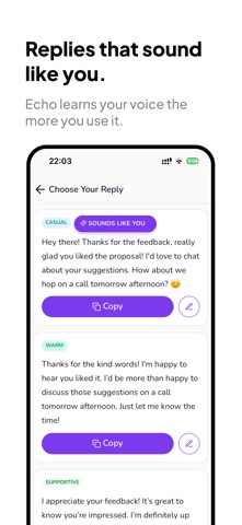 Echo: Ai Reply & Text Writer Screenshot 2 of 4