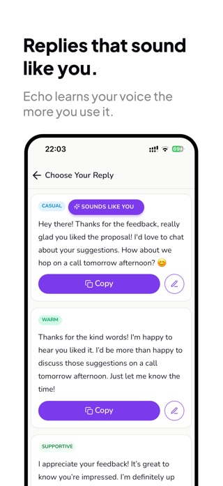 Echo: Ai Reply & Text Writer Screenshot 2 of 4