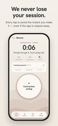 Waverly: Contraction Timer iPhone screenshot