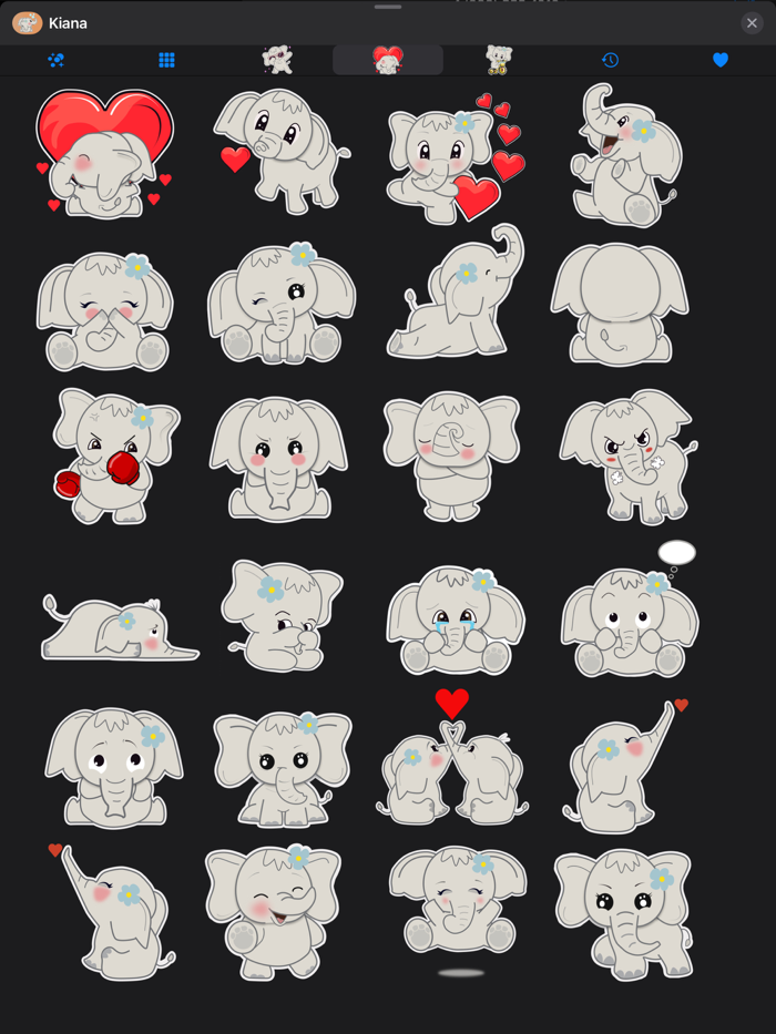 Cute Elephant Stickers - Kiana