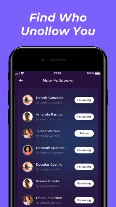 xFollower: Unfollowers Reports Screenshot