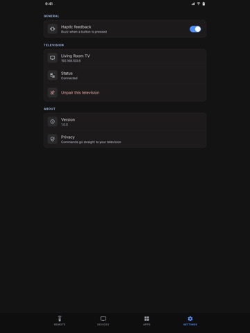 TV Remote for Google & Android iPad screenshot