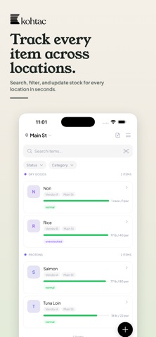 Kohtac: Restaurant Inventory screenshot
