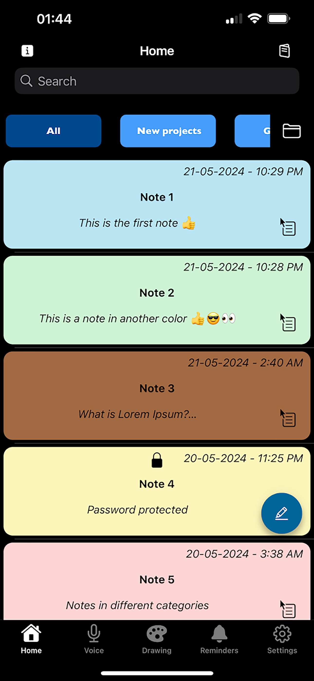 Notepad with Colors - Notes
