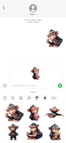 温和的黑猩猩贴纸 screenshot