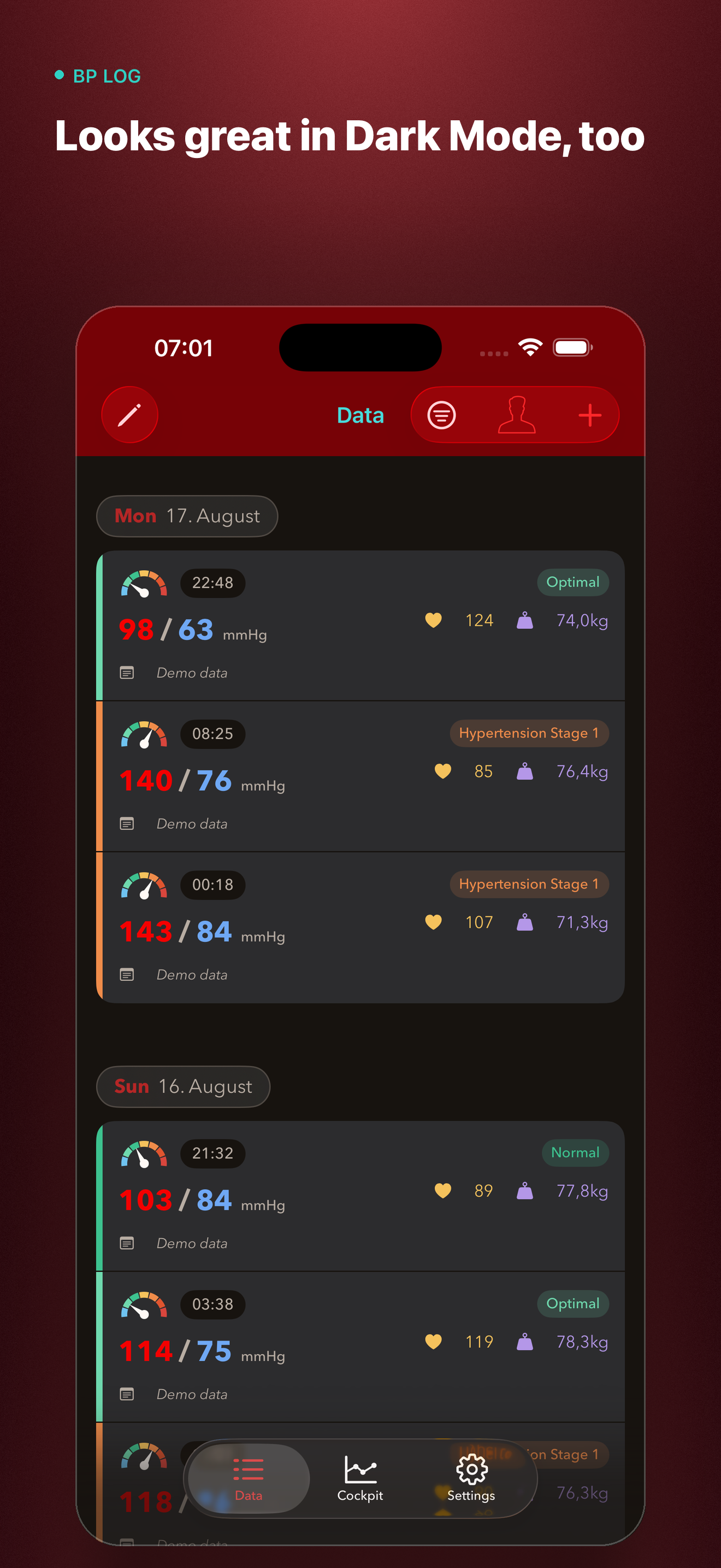 BP Log screenshot 2