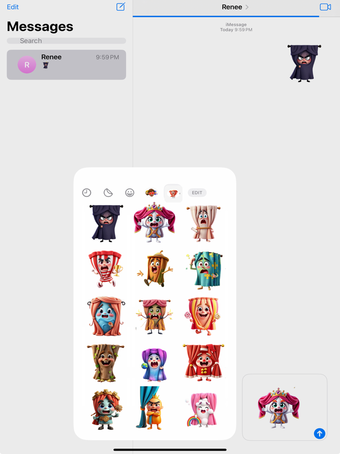 Yelling Curtain Stickers