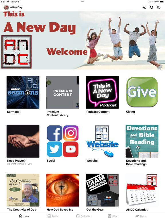 A New Day Church iPad screenshot 1 - Education app