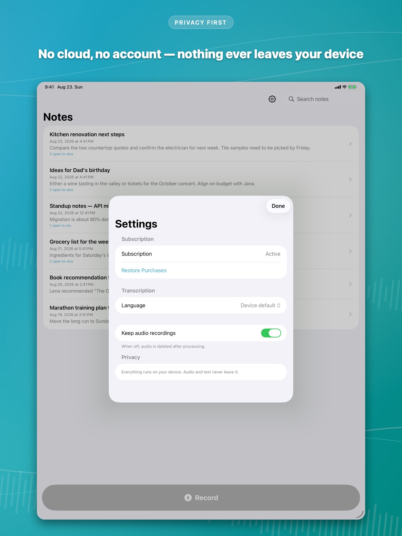 Screenshot 8 of TechFit Voice Notes Pro