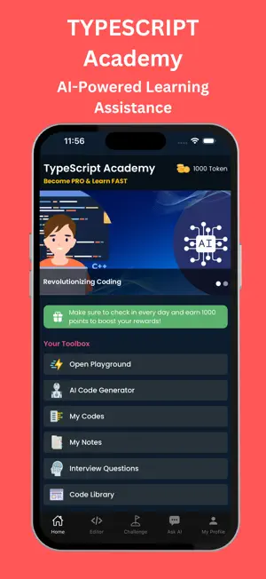 Learn TypeScript | Code & Run screenshot 1
