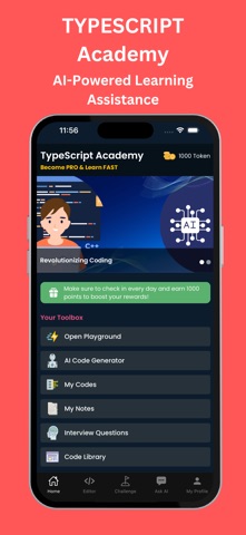 Learn TypeScript | Code & Run iPhone screenshot