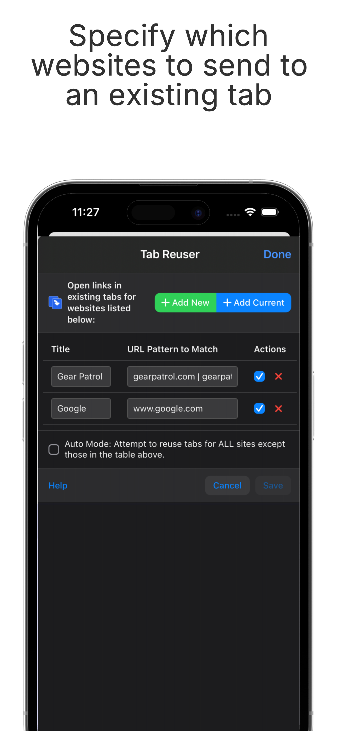 Tab Reuser screenshot 2
