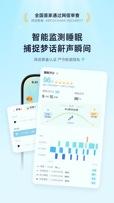 小睡眠-睡眠监测、白噪音、深睡AI、助眠、冥想、放松、哄睡 iPhone screenshot 1