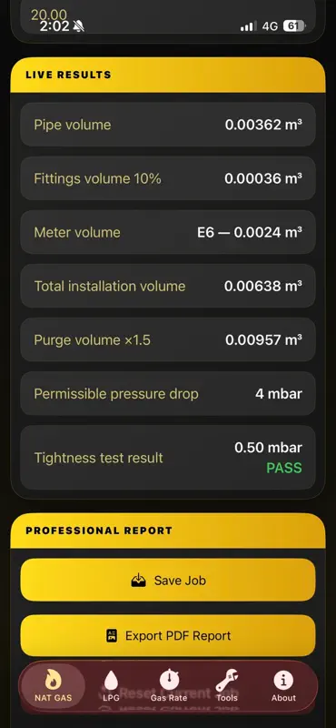 Pro Gas Volume Calculator screenshot 2 of 4