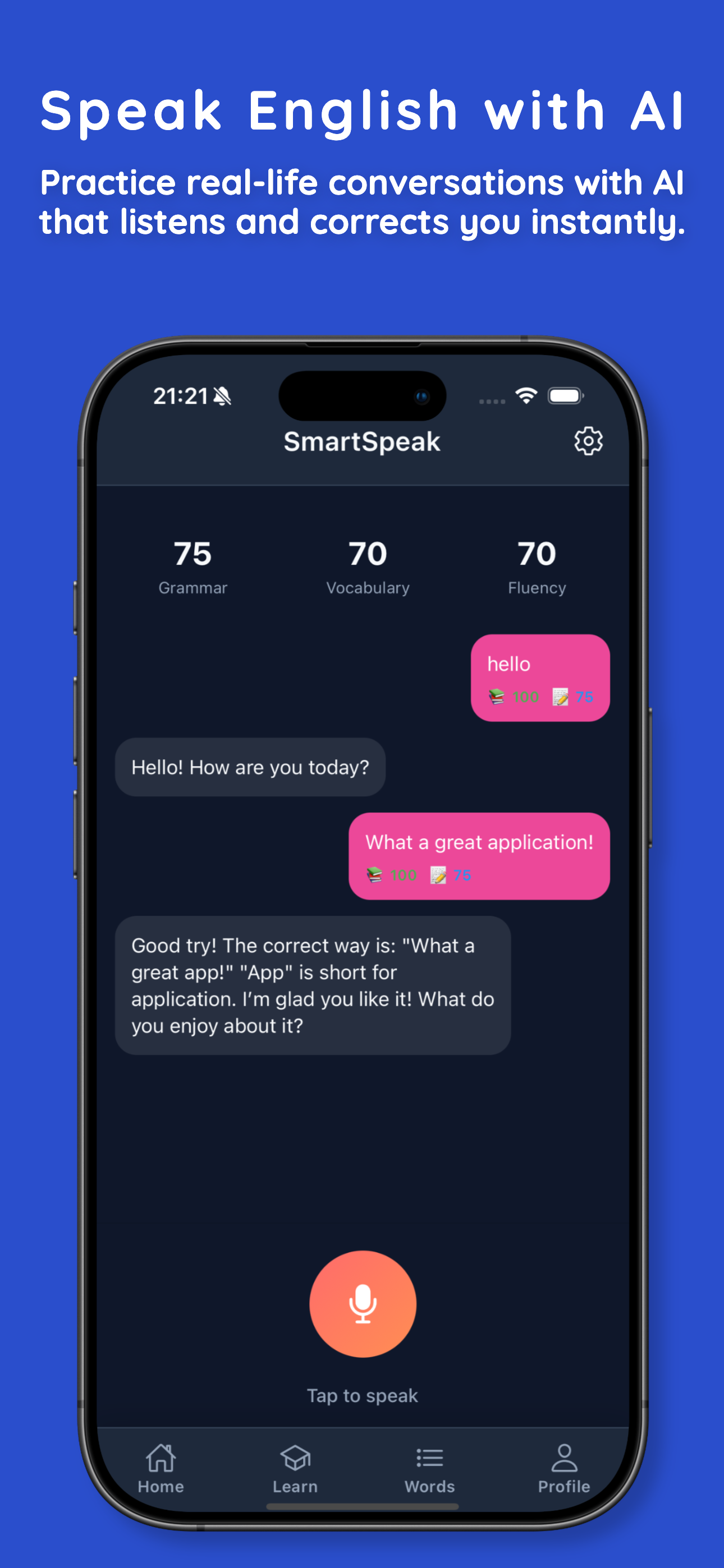 AI English Speak : Wordix screenshot 3